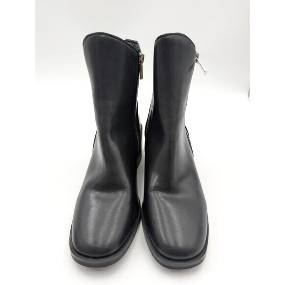 Steve Madden Ruthy Ankle Boots Side Zip Women's Leather Black Size US8M EU39 - Picture 2 of 11